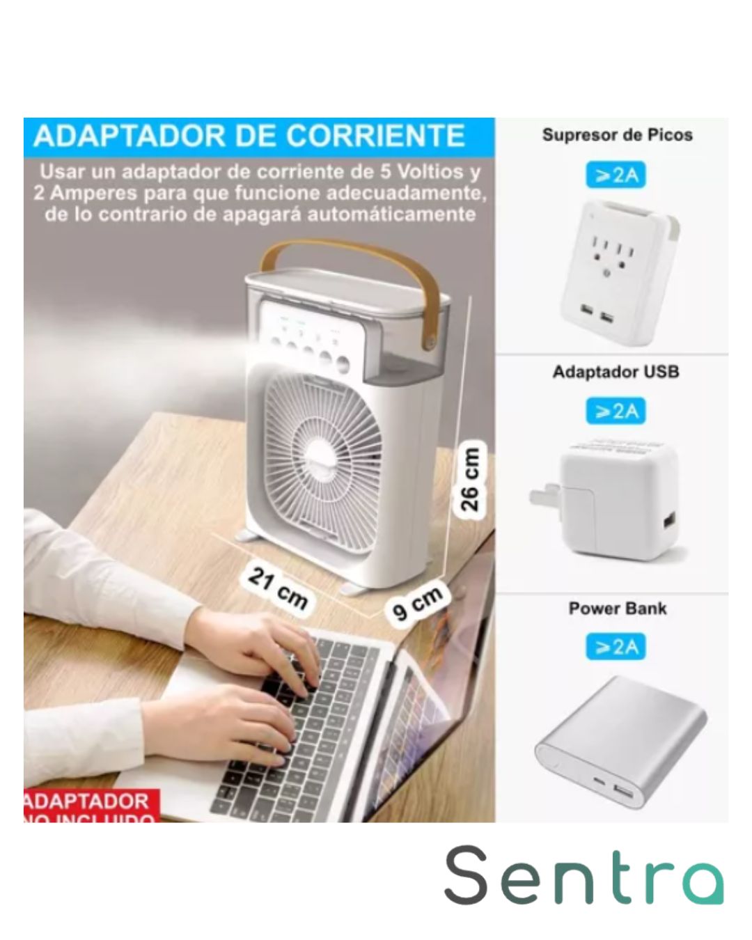 AIRCOOL Ventilador humidificador 3 en 1