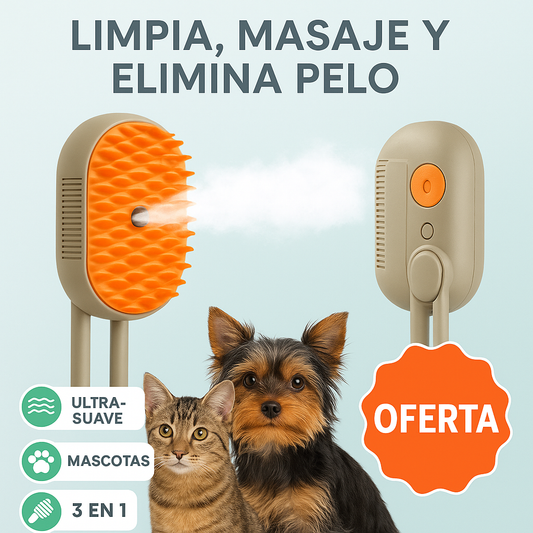 ULTRA SOFT Cepillo 3 en 1 Limpia, masajea y elimina pelo