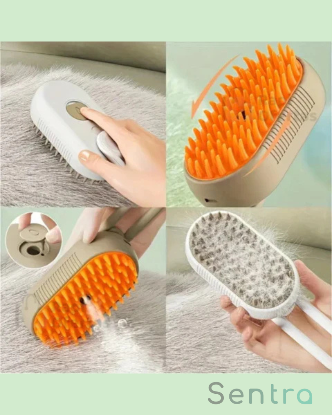 ULTRA SOFT Cepillo 3 en 1 Limpia, masajea y elimina pelo